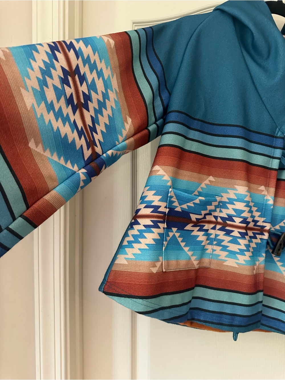 Turquoise Aztec Pattern Toggle Jacket - Picture 3 of 13